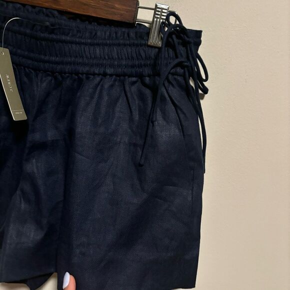 NWT J. Crew 100% Linen Side Tie Shorts Navy Blue- Size Small - Picture 7 of 13
